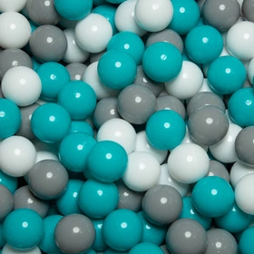 Suchy basen okrągły z piłeczkami 6cm Zabawka basen piankowy, ciemnoszary: szary-biały-turkus