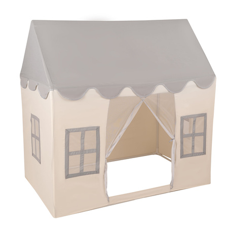 KiddyMoon Domek dla dzieci PH-002 z piłeczkami 7cm Zabawka namiot dla dzieci, white-grey: pastelowy beż-zielonoszary-pastelowy żółty-biały