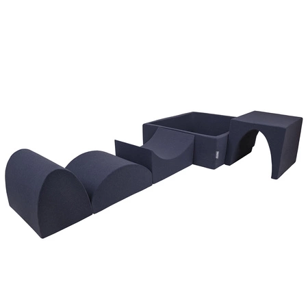 KiddyMoon Piankowy plac zabaw PPZP-KW30D-135 z piłeczkami Zabawka plac zabaw, granatowy: babyblue-niebieski-perła