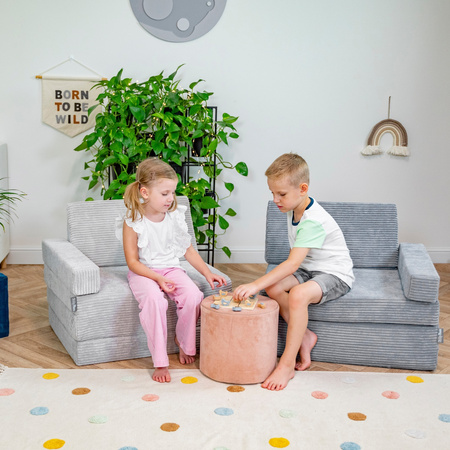 KiddyMoon Fotel KFM-700 Mebel piankowy, szary ciemny