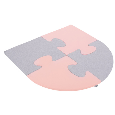 KiddyMoon Piankowe Puzzle do zabawy Łuk Zabawka mata, różowy-jasnoszary