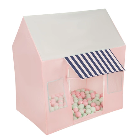 Domek do zabawy PH-300X z piłeczkami 6cm Zabawka namiot dla dzieci, różowo-miętowy: pudrowy róż-mięta