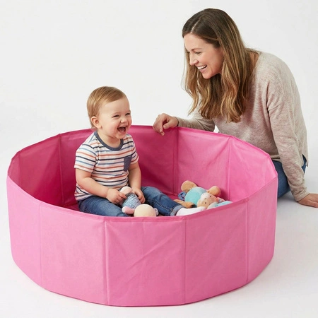 Suchy basen składany BS-100X Zabawka kojec, różowy