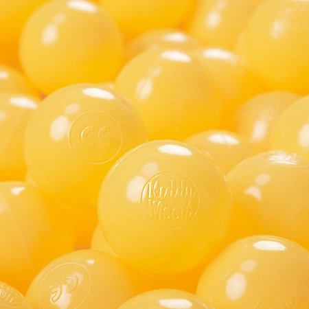 KiddyMoon Plastikowe piłeczki 6cm Zabawka zestaw kulek, żółty