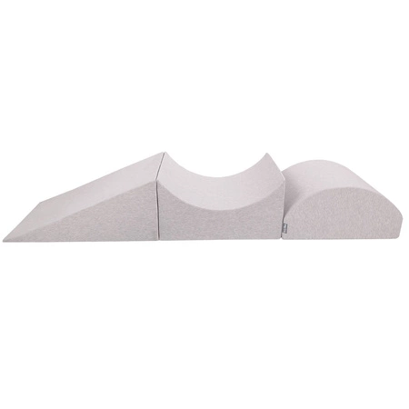 KiddyMoon Piankowy plac zabaw PPZP-KW30D-114 z piłeczkami Zabawka plac zabaw, jasnoszary: biały-szary-mięta