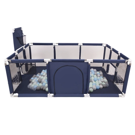 Boisko BO-100X z piłeczkami 6cm Zabawka kojec, granatowy: perła-szary-transparent-babyblue-mięta