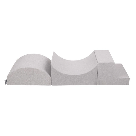 KiddyMoon Piankowy plac zabaw PPZP-OK30D-134 z piłeczkami Zabawka plac zabaw, jasnoszary: pudrowy róż-perła-transparent