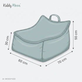 KiddyMoon KM-FTP-NEST fotel dziecięcy z prążkowanej tkaniny jasnoszary