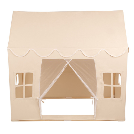 KiddyMoon Domek dla dzieci PH-001 z piłeczkami 7cm Zabawka namiot dla dzieci, natural: biały-perła-pastelowy beż-zielonoszary