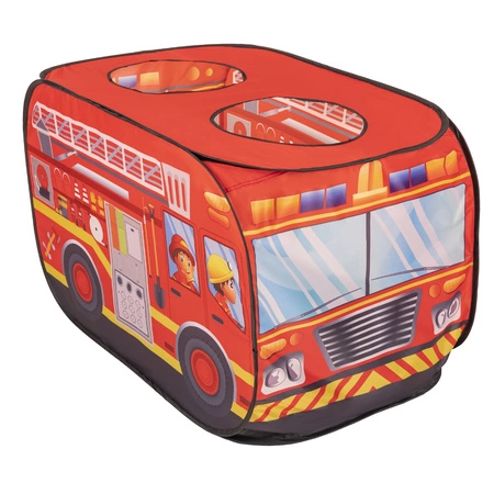 Domek do zabawy PH-400X + Wóz strażacki PH-500X z piłeczkami 6cm Zabawka namiot dla dzieci, czerwony: czarny-żółty-niebieski-czerwony-zielony