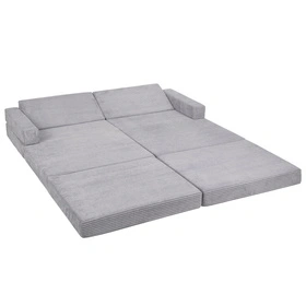 KiddyMoon Kanapa KKM-1400 Mebel piankowy, ciemnoszary