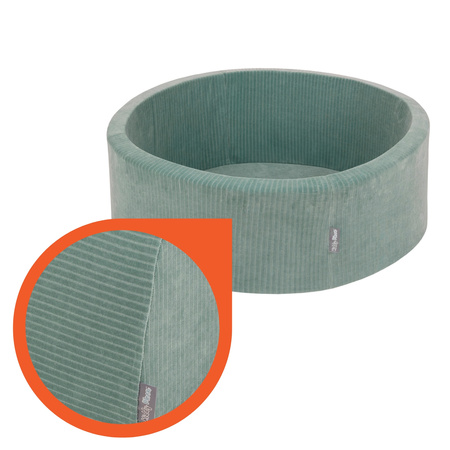KiddyMoon Piankowy plac zabaw STRIPES PPZP-OK30VS-115 z piłeczkami Zabawka plac zabaw, zielony: ciemny turkus-pastelowy beż-miedziany
