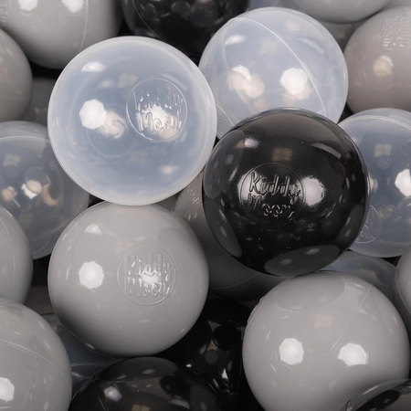 KiddyMoon Plastikowe piłeczki 7cm Zabawka zestaw kulek, czarny
