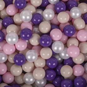 KiddyMoon Suchy basen okrągły VELVET z piłeczkami 7cm Zabawka basen piankowy, beżowy