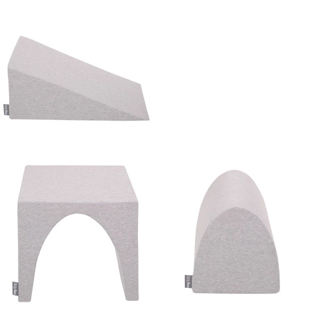 KiddyMoon Piankowy plac zabaw PPZP-TR30D-124 z piłeczkami Zabawka plac zabaw, jasnoszary: żółty-zielony-niebieski-czerwony-pomarańcz