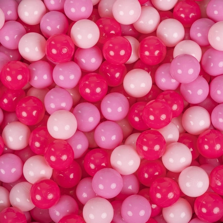 KiddyMoon Plastikowe piłeczki 7cm Zabawka zestaw kulek, pudrowy róż-róż-ciemny róż