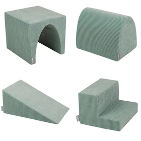 KiddyMoon Piankowy plac zabaw STRIPES PPZP-OK30VS-125 z piłeczkami Zabawka plac zabaw, zielony: pastelowy niebieski-pastelowy żółty-biały-mięta-pudrowy róż