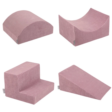 KiddyMoon Piankowy plac zabaw STRIPES PPZP-OK30VS-115 z piłeczkami Zabawka plac zabaw, fioletowy: pastelowy beż-biały-miedziany-łososiowy