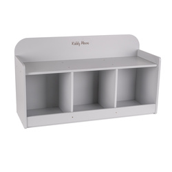 KiddyMoon Ławka z półkami BN-001 Mebel z półkami, szary