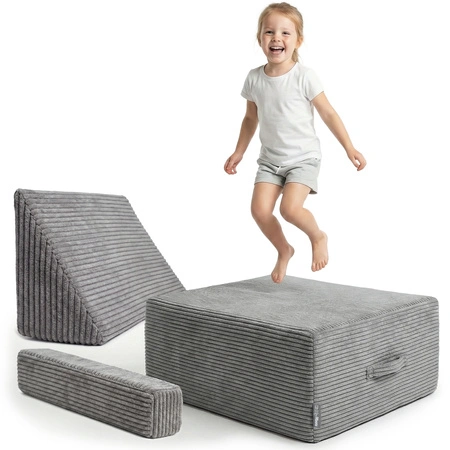 KiddyMoon KFT 700 fotel piankowy z trampoliną ciemnoszary