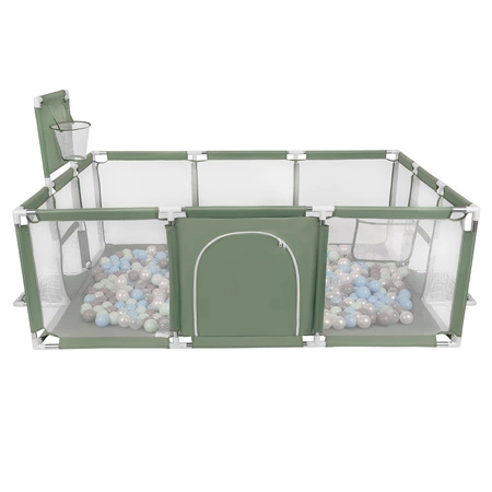 Boisko BO-100X z piłeczkami 6cm Zabawka kojec, zielony: perła-szary-transparent-babyblue-mięta