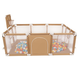 Boisko BO-100X z piłeczkami 6cm Zabawka kojec, beżowy: biały-żółty-pomarańcz-babyblue-turkus