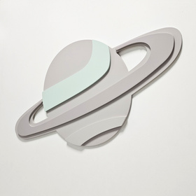 KiddyMoon Relief 3D BR-006 Saturn Akcesoria dekoracje, saturn: beżowy/szary