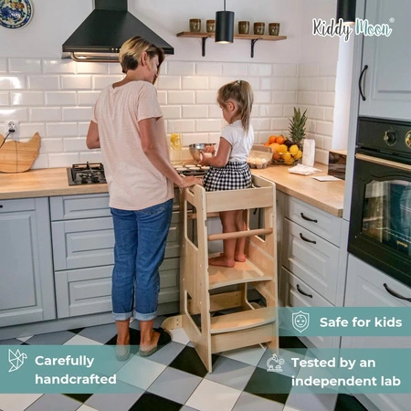 KiddyMoon ST-003 Mebel kitchen helper, black/natural