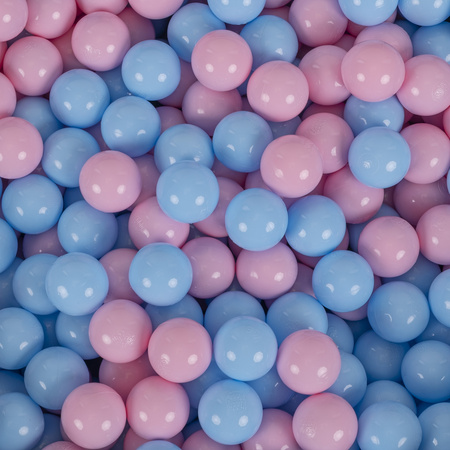 KiddyMoon Plastikowe piłeczki 7cm Zabawka zestaw kulek, pudrowy róż-babyblue
