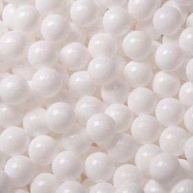 KiddyMoon Plastikowe piłeczki 6cm Zabawka zestaw kulek, biały