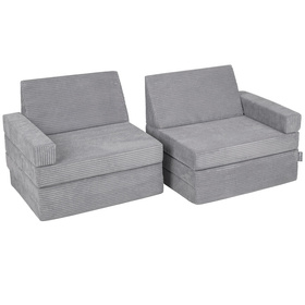 KiddyMoon Kanapa KKM-1400 Mebel piankowy, ciemnoszary