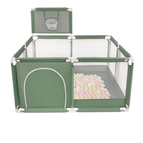 Boisko KK-100X z piłeczkami 6cm Zabawka kojec, zielony: pastelowy beż-pastelowy żółty-biały-mięta-pudrowy róż