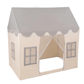 KiddyMoon Domek dla dzieci PH-002 z piłeczkami 7cm Zabawka namiot dla dzieci, white-grey: pastelowy beż-szary-biały-czarny