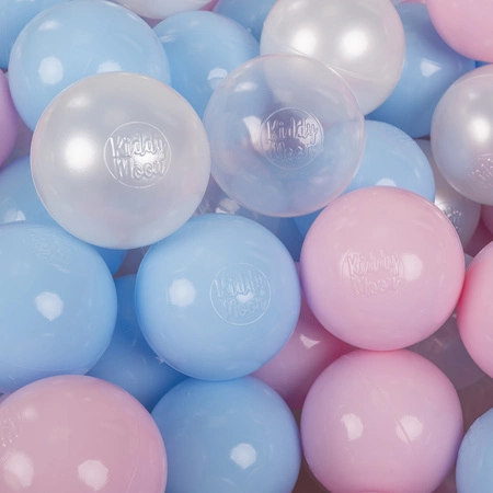 KiddyMoon Plastikowe piłeczki 7cm Zabawka zestaw kulek, niebieski