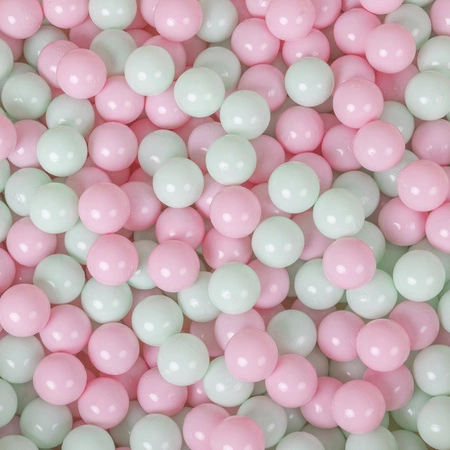 Domek do zabawy PH-300X z piłeczkami 6cm Zabawka namiot dla dzieci, różowo-miętowy: pudrowy róż-mięta