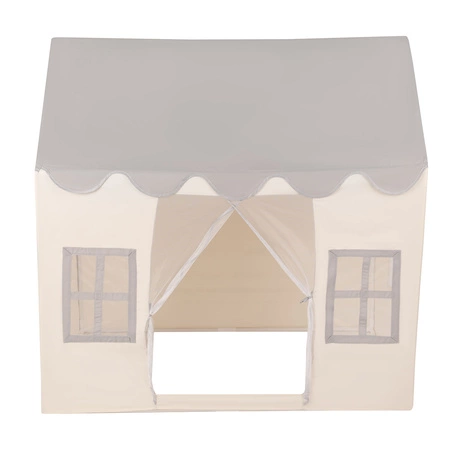 KiddyMoon Domek dla dzieci PH-002 z piłeczkami 7cm Zabawka namiot dla dzieci, white-grey: pastelowy beż-szary-biały-czarny