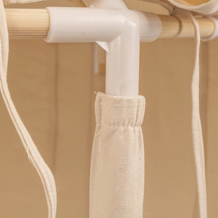 KiddyMoon Namiot dla dzieci NK-002 z piłeczkami 7cm Zabawka namiot dla dzieci, natural: pastelowy beż-biały-perła