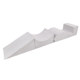 KiddyMoon Piankowy plac zabaw PPZP-OK30D-115 z piłeczkami Zabawka plac zabaw, jasnoszary: pudrowy róż-perła-transparent