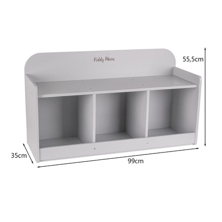 KiddyMoon Ławka z półkami BN-001 Mebel z półkami, szary