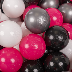 KiddyMoon Plastikowe piłeczki 7cm Zabawka zestaw kulek, biały