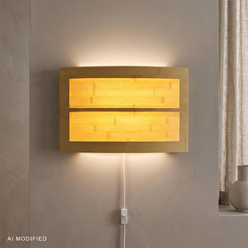 Kinkiet LED bambus szeroki surowy 18 W 4000 K
