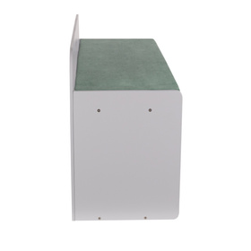 KiddyMoon Ławka z materacem BN-001 Mebel z półkami, szary/zieleń lasu