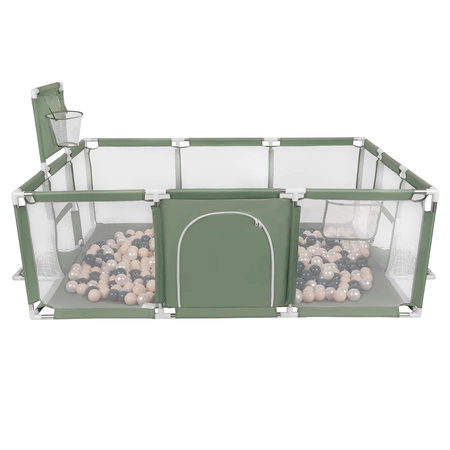 Boisko BO-100X z piłeczkami 6cm Zabawka kojec, zielony: ciemny turkus-pastelowy beż-perła