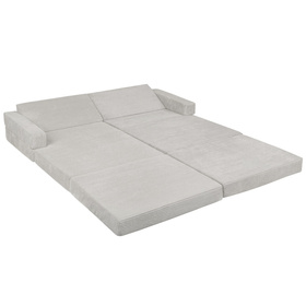 KiddyMoon Kanapa KKM-1400 Mebel piankowy, jasnoszary