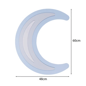 KiddyMoon Relief 3D BR-003 Moon Akcesoria dekoracje, księżyc: niebieski/szary