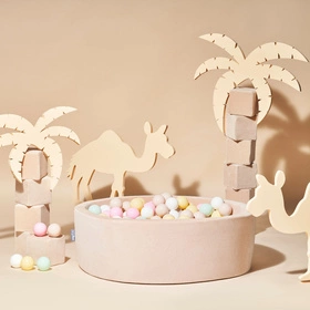 KiddyMoon Pokrowiec na basen okrągły 90x30 Akcesoria pokrowiec, beż piasku