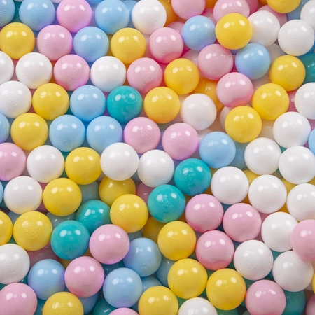 Domek do zabawy PH-300X z piłeczkami 6cm Zabawka namiot dla dzieci, różowo-miętowy: biały-żółty-babyblue-pudrowy róż-turkus