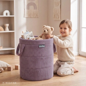 KiddyMoon KM-BIN Zabawka kosz, fioletowy