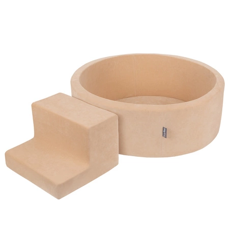 KiddyMoon Piankowy plac zabaw VELVET PPZP-OK30V-122 z piłeczkami Zabawka plac zabaw, beż piasku: pastelowy beż-pudrowy róż-perła-ciemny róż