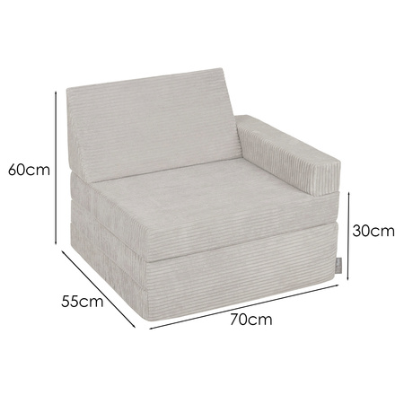 KiddyMoon Fotel KFM-700 Mebel piankowy, szary jasny